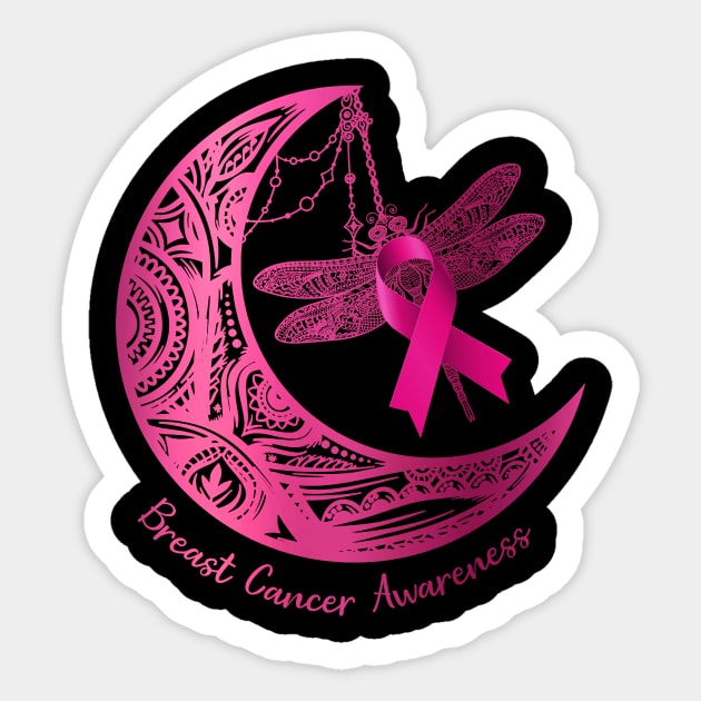 Henna Moon Dragonfly Breast Cancer Awareness Sticker by Chapmanx